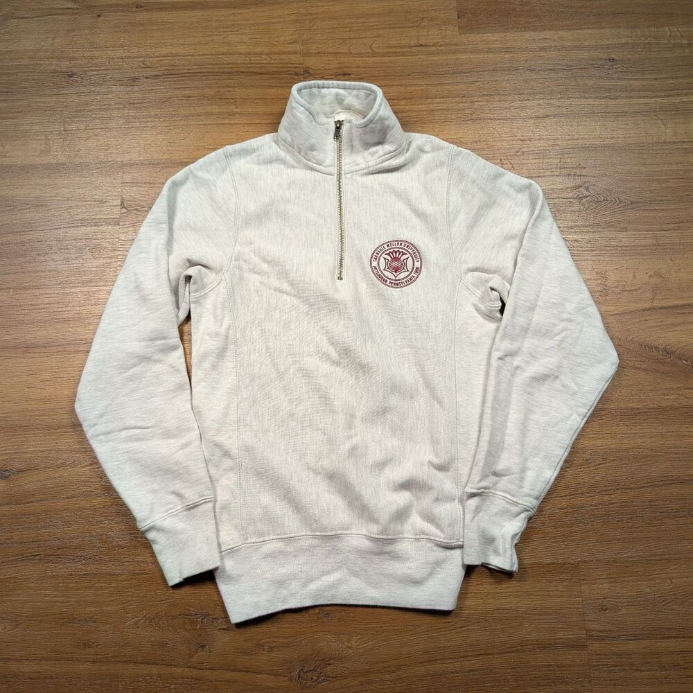 VTG Champion Reverse Weave 1/4 Zip Sweatshirt XS Carnegie Mellon University